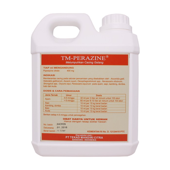 Jual TM PERAZINE 1liter - obat cacing gelang pada hewan | Shopee Indonesia