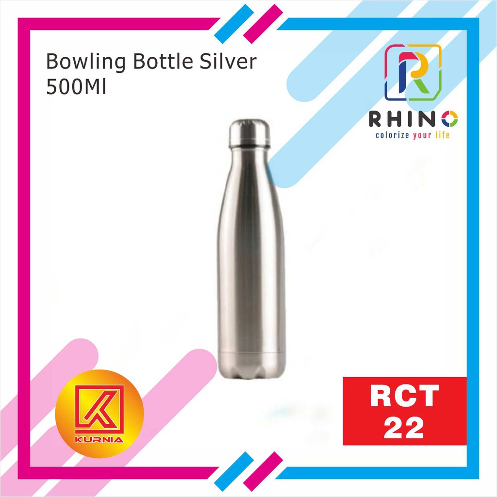 Jual Rhino Botol Polos Sublimasi 500 ML Bowling Bottle Silver (RCT - 22 ...