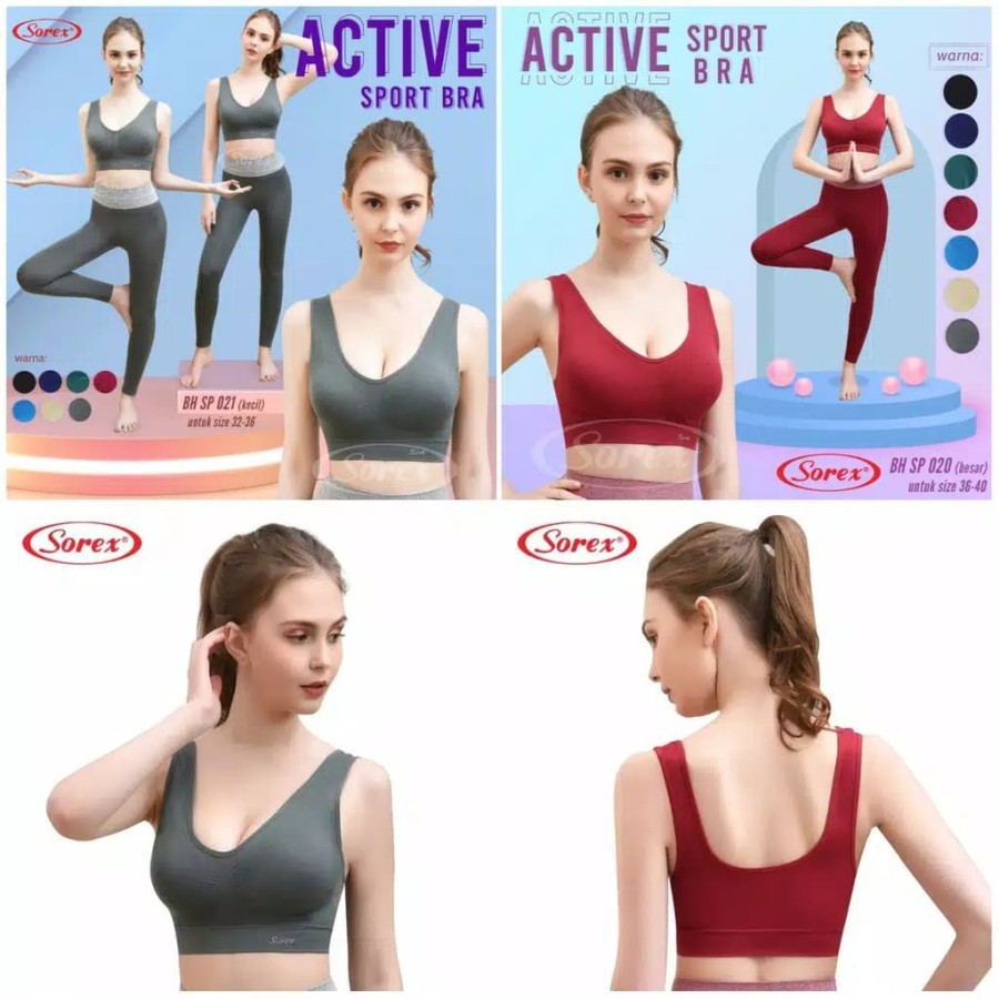 Jual 12 Pcs BH Sport Sorex SP 021 Sport Bra Wanita Stretch Tanpa Kawat ...
