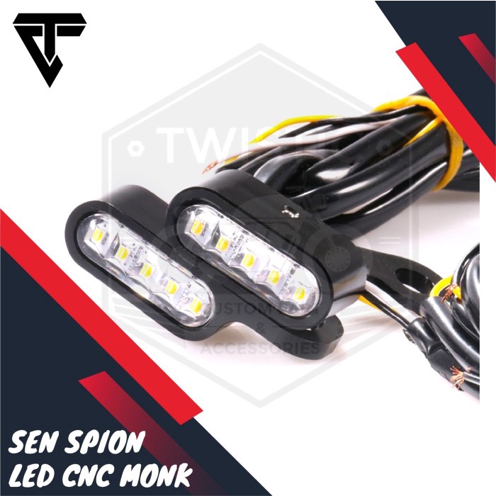 Jual Lampu Sen Sein Led Spion Cnc Monk Motor Harley Davidson Bobber Cruiser Shopee Indonesia