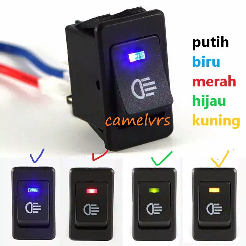 Jual Switch Saklar Lampu Kabut Fog Lamp (switch on off + lampu) 12volt ...