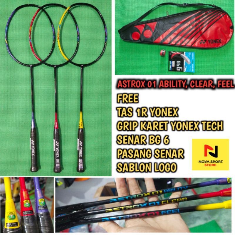 Jual RAKET BADMINTON YONEX ASTROX 01 FEEL, CLEAR, ABILITY | Shopee ...