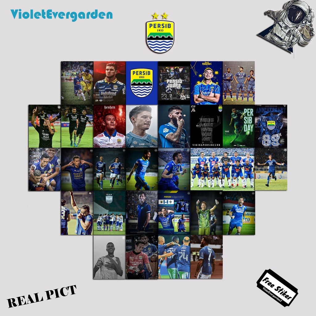 Jual POSTER FOOTBALL PERSIB BANDUNG/ HIASAN DINDING TRENDY +FREE STIKER