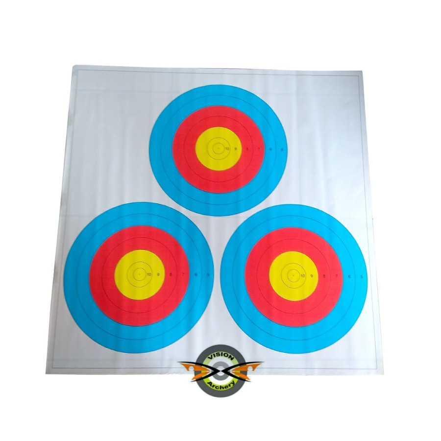 Jual Target Face Fita 80cm 6 Ring Triple Spot / Print Panahan Gambar ...