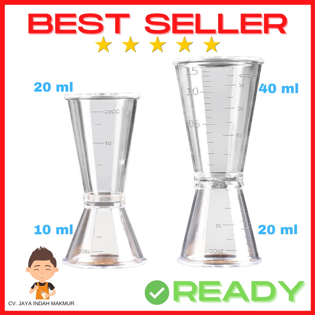 Jual Jigger Acrylic 1020ml 2040ml Jigger Plastik 10 20ml 20 40ml Measuring Cup Gelas 7476