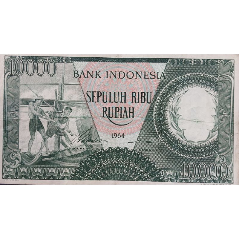 Jual Uang Kuno Negara Indonesia 10rb 10000 Pekerja Hijau Tahun 1964