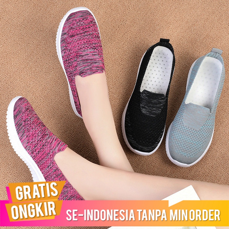 Jual Sepatu Slip On Wanita Import Sepatu Lembut Bawah Tengah usia Orang ...