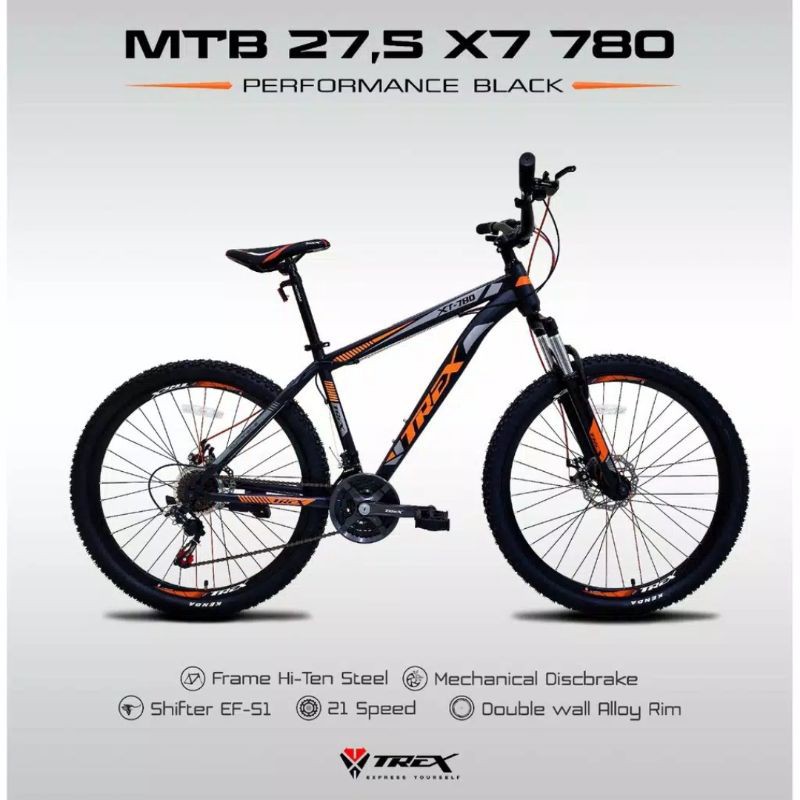 Jual Sepeda MTB 27.5 inch Sepeda Gunung Trex X 780 21speed Shopee Indonesia