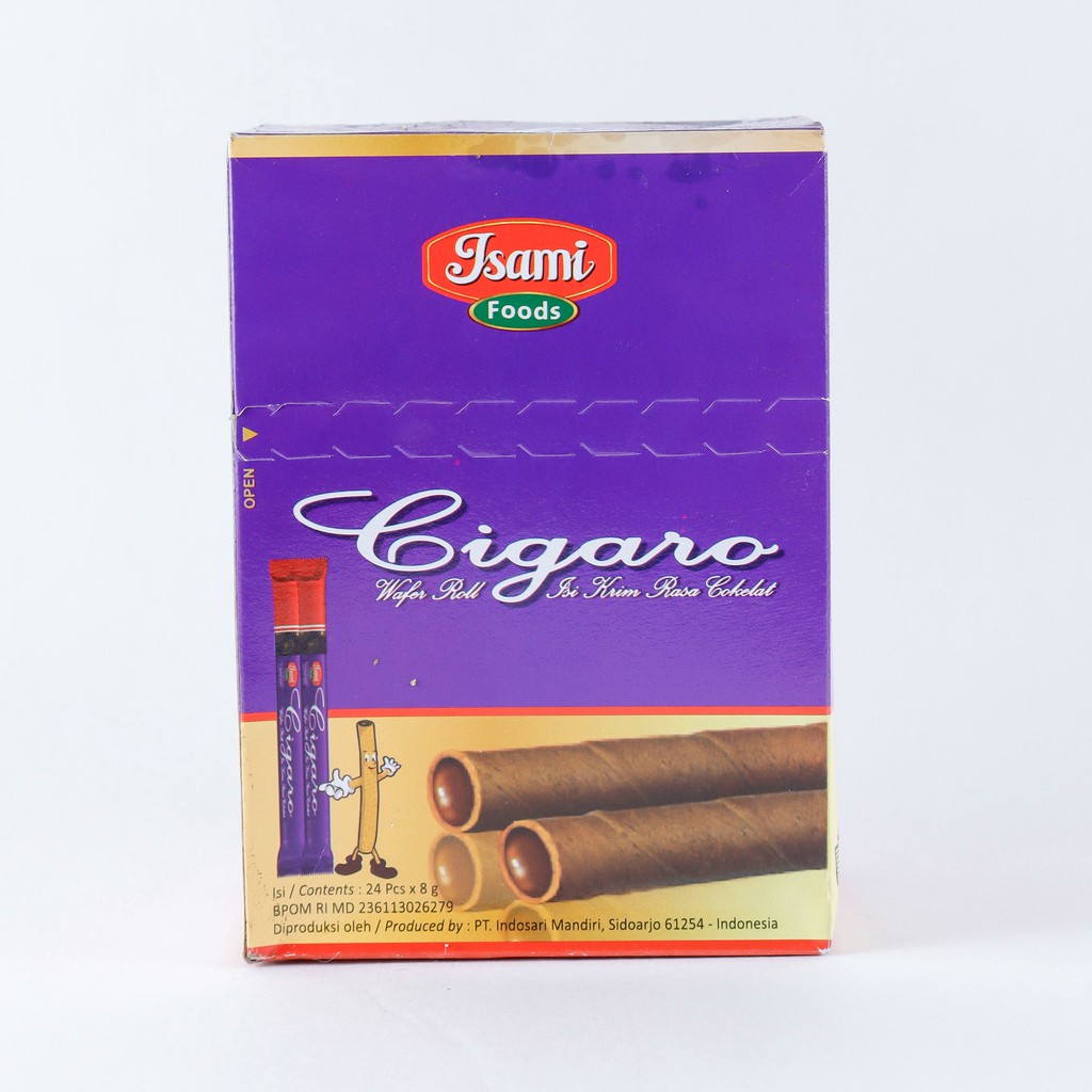 Jual Isami Food Cigaro Wafer Roll Ungu 6gr isi 24 pcs | Shopee Indonesia
