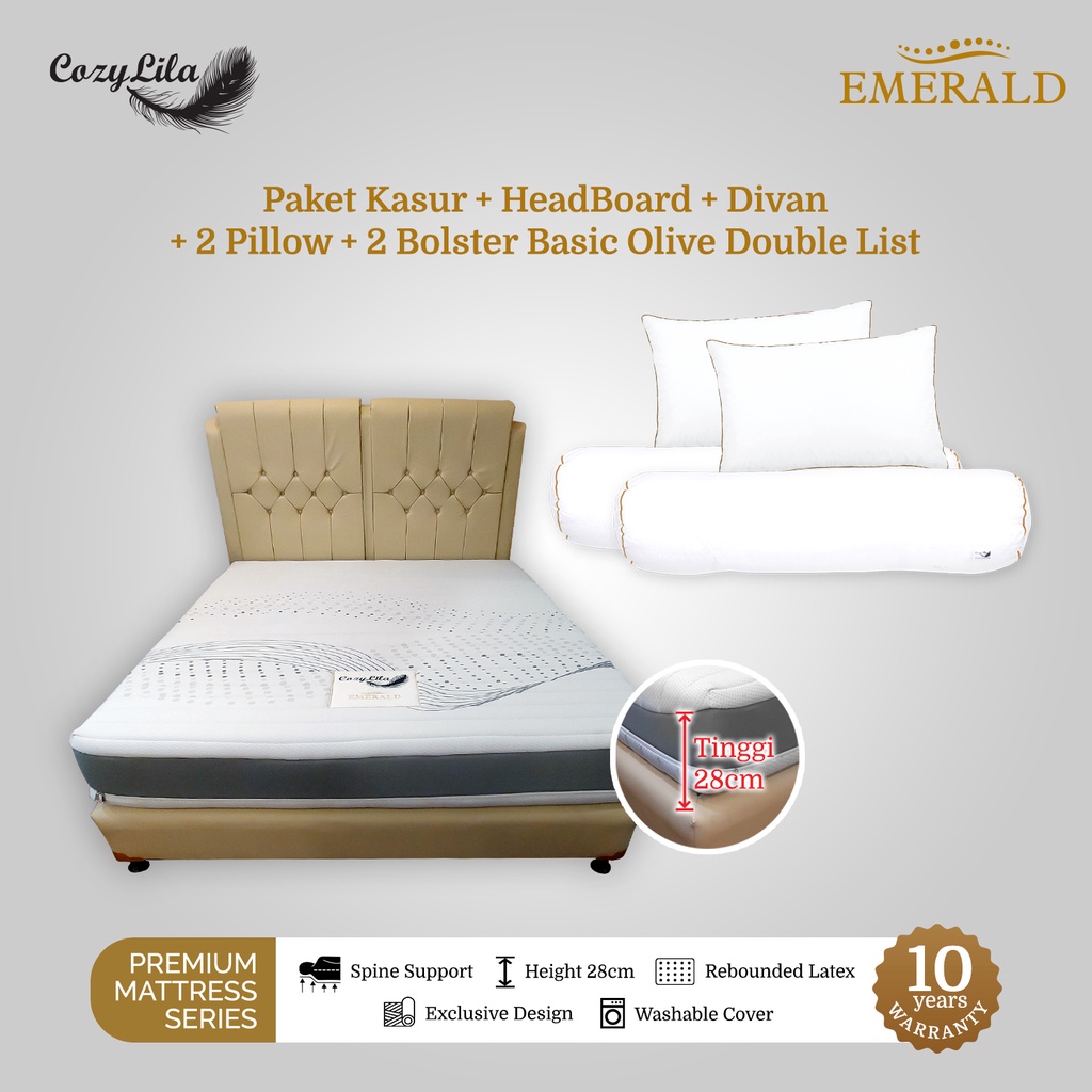 Jual Mattress Orthopedic Emerald 160x200 (Kasur Rebonded Latex) + HB