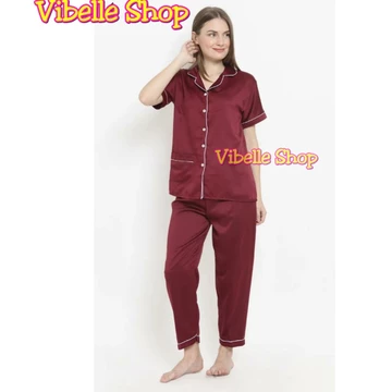 SATINCP Satin Silky Velvet Premium Vibelle Shop Grosir Baju Tidur CP Piyama Fashion Wanita
