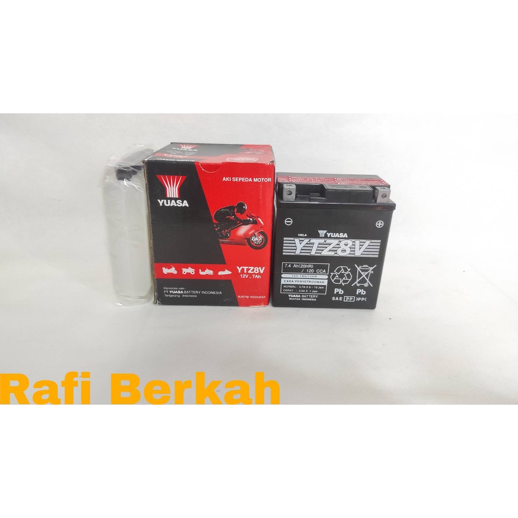 Jual Aki Motor Kawasaki KLX 150-250,Vespa LX 150 Yuasa YTZ8V Aki Kering