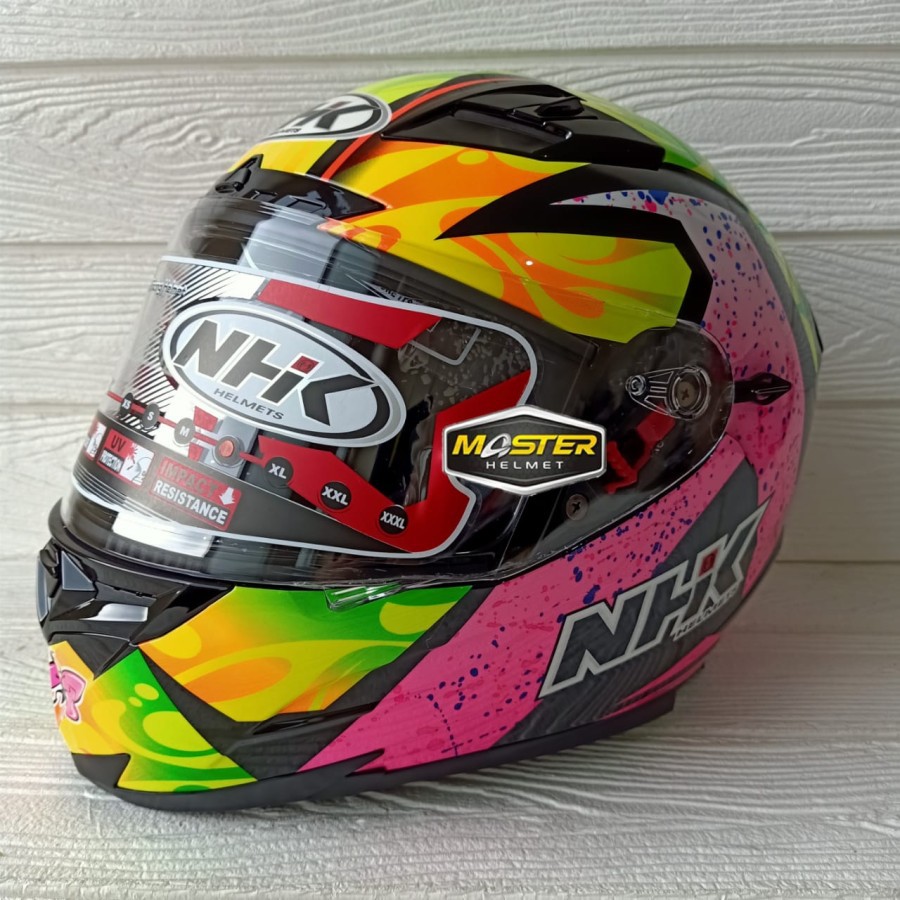 Jual HELM NHK RX9 KAREL ABRAHAM WINTER EDITION BLACK PINK HELM FULLFACE