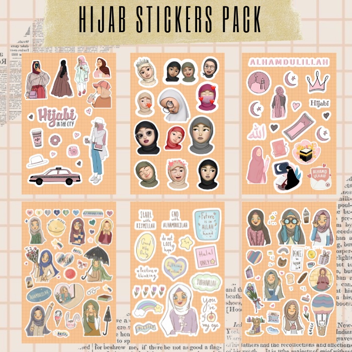 Jual Hijab Girl Stickers Pack | stiker hijab | stiker tumblr | stiker ...