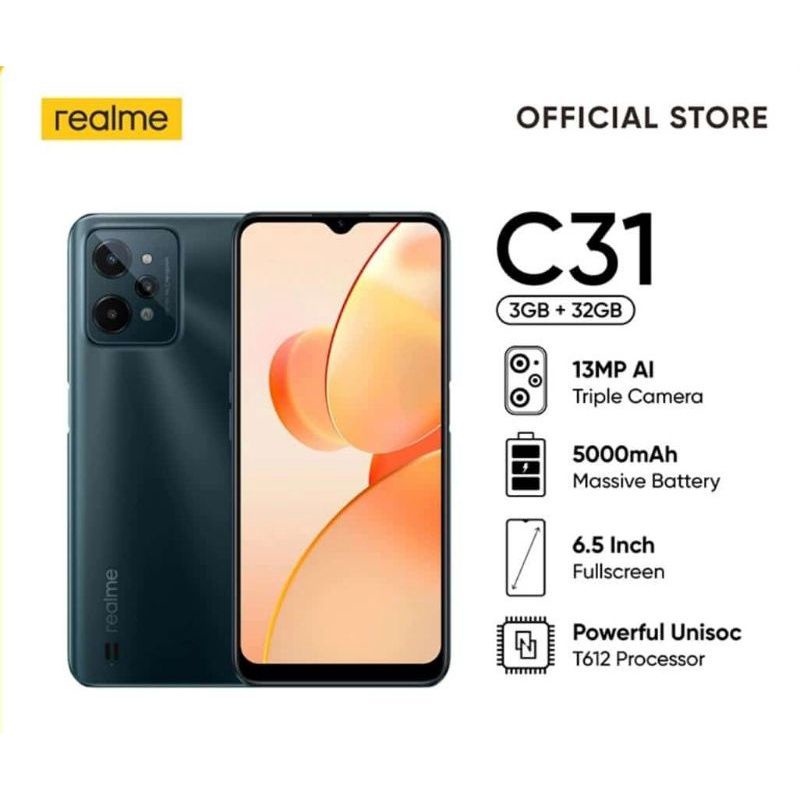 Jual REALME C31 RAM 3/32 DAN C31 RAM 4/64 ! 100% BARU SEGEL BERGARANSI ...
