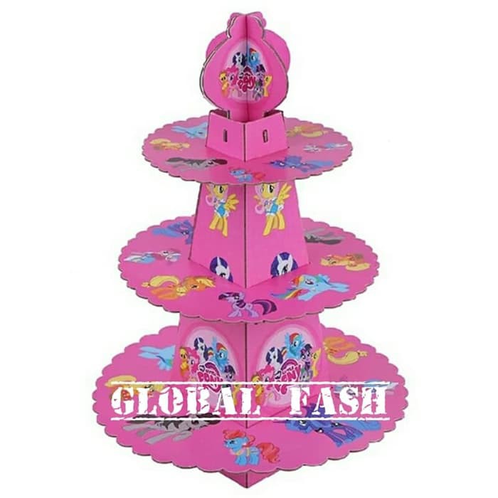 Jual stand cupcake karakter little pony / standing cupcake / 3 tier ...