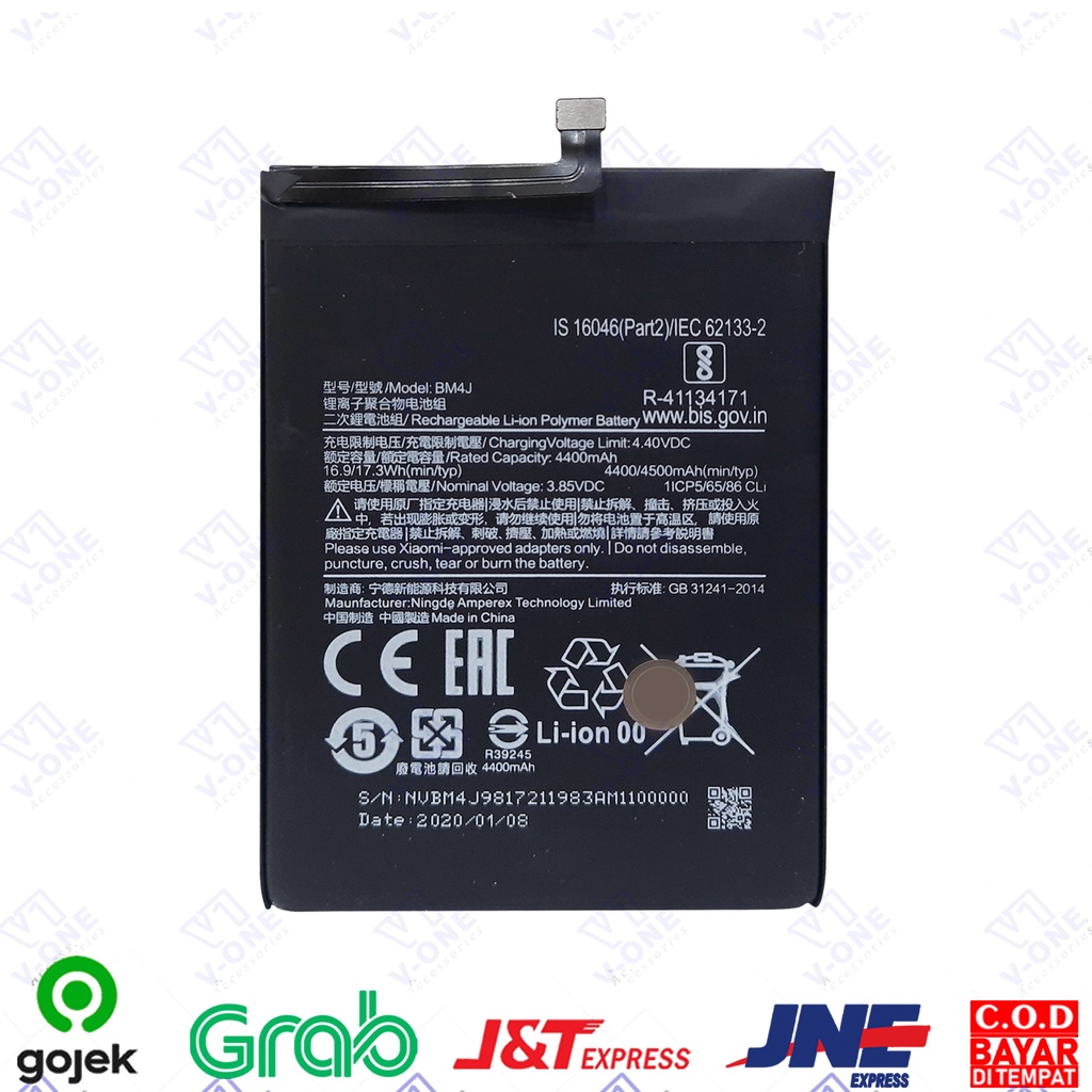 Jual OPP/CPP- BATRE BATERAI XIAOMI BM4J XIAOMI REDMI NOTE 8 PRO ...