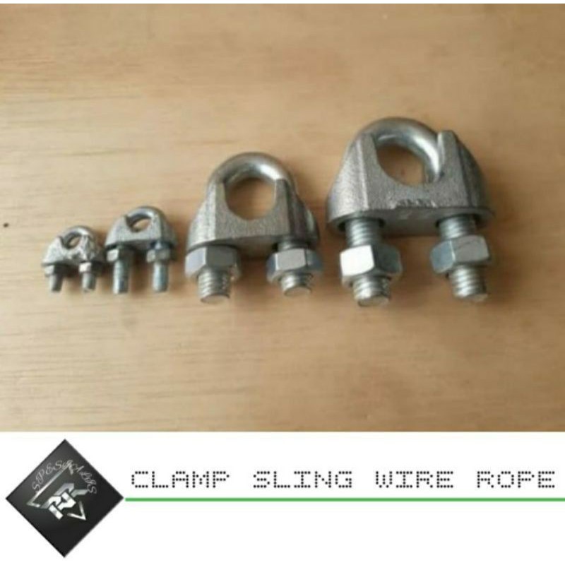 Jual klem Sling Wire rope Size:8 Mm klip sling Alat press penjepit ...