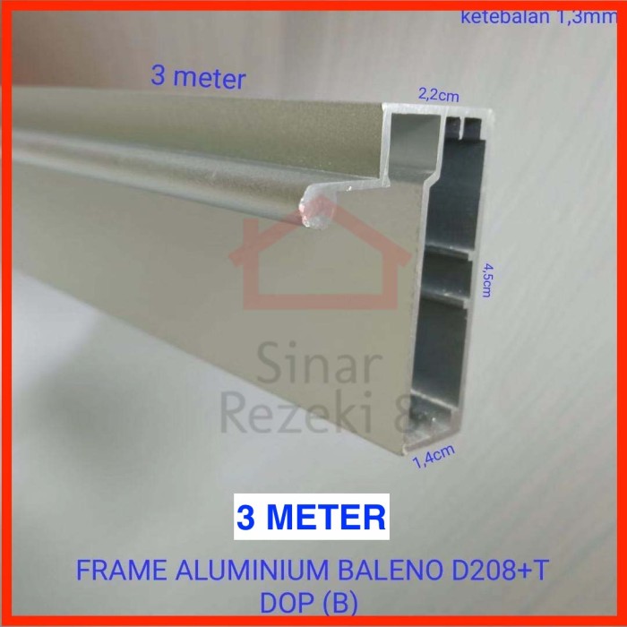 Jual FRAME Profil Aluminium DOP Handle Kaca Pintu Lemari Kitchen Profil