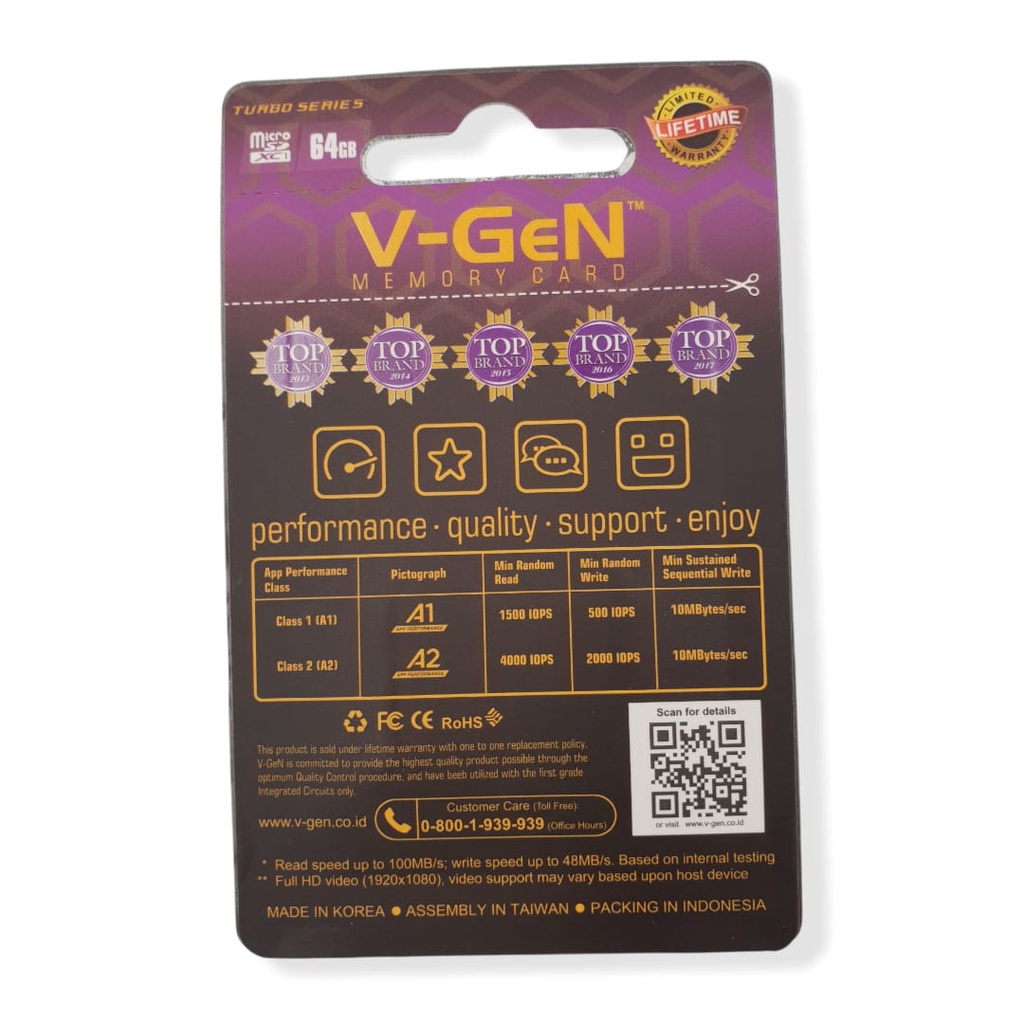 Jual ORIGINAL MEMORY V-GEN CARD 8GB, 16GB, 32GB. 64GB MICRO SD CLASS6 ...
