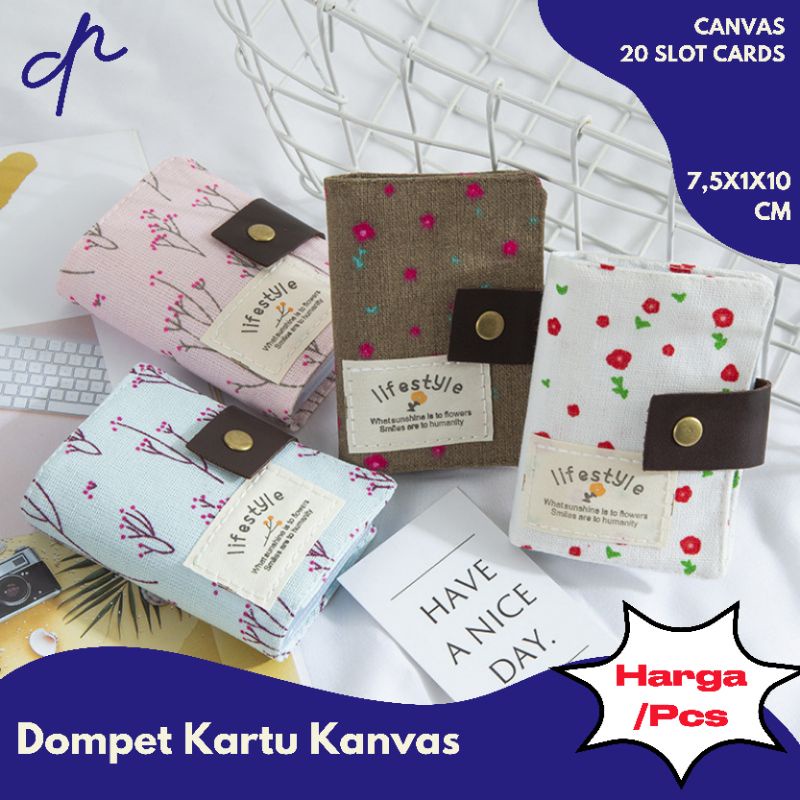 Jual [D.N] DOMPET KARTU KANVAS MOTIF/SLOT CARDS/DOMPET WANITA | Shopee ...