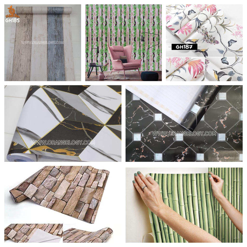 Jual Wallpaper Dinding Bahan PVC Premium Kualitas Super Waterproof