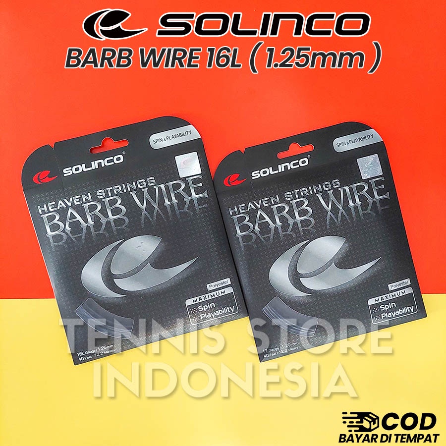 Jual Solinco Barb Wire 1.25/16L String ( Senar Tenis / Tennis ...