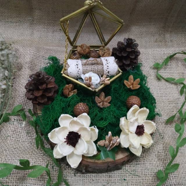 Jual Box Ring/ Box Bearer Rustic Terrarium Kaca Hantaran Nikah Shopee