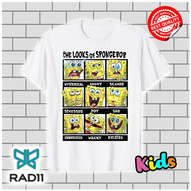 Jual Spongebob SquarePants Multiple Looks & Emotions T-Shirt | Shopee ...