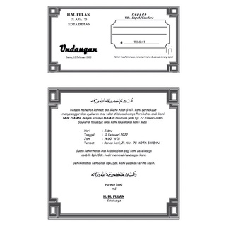Jual undangan walimahan / undangan kenduren / undangan akad nikah