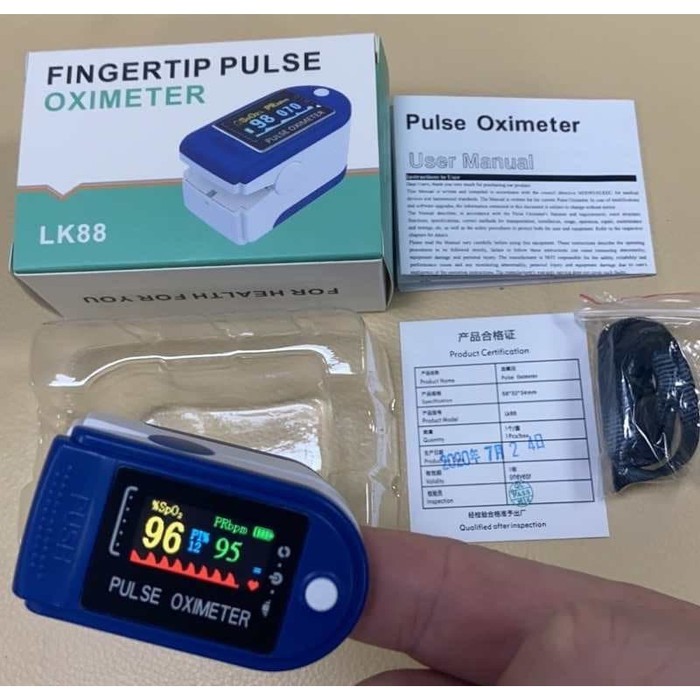 Jual Fingertip Pulse Oxymeter Fingertip Oximeter SpO2 TFT Full Colour ...