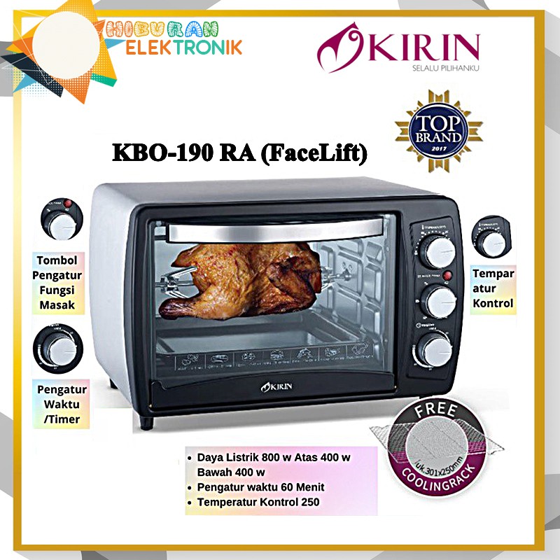 Jual OVEN TOASTER LISTRIK KIRIN KBO-190RA LOW WATT 19 LITER | Shopee ...