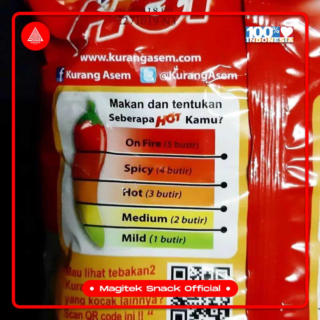 Jual [SNACK] Permen Kurang Asem Hot rasa rujak [50pcs] | Shopee Indonesia