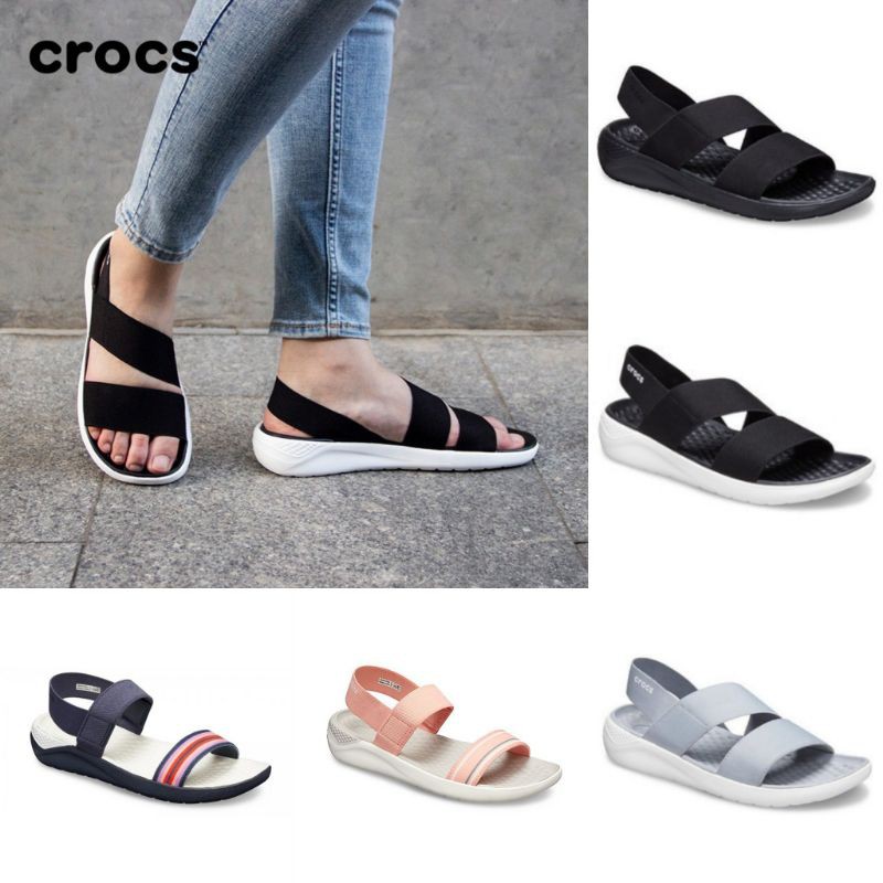 crocs elastic strap sandals