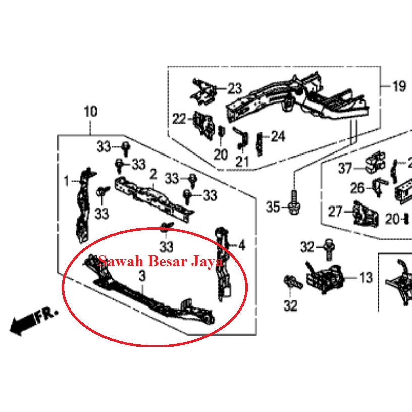 Jual Bulkhead Besi Rangka Dudukan Support Radiator Bawah Mobilio ...