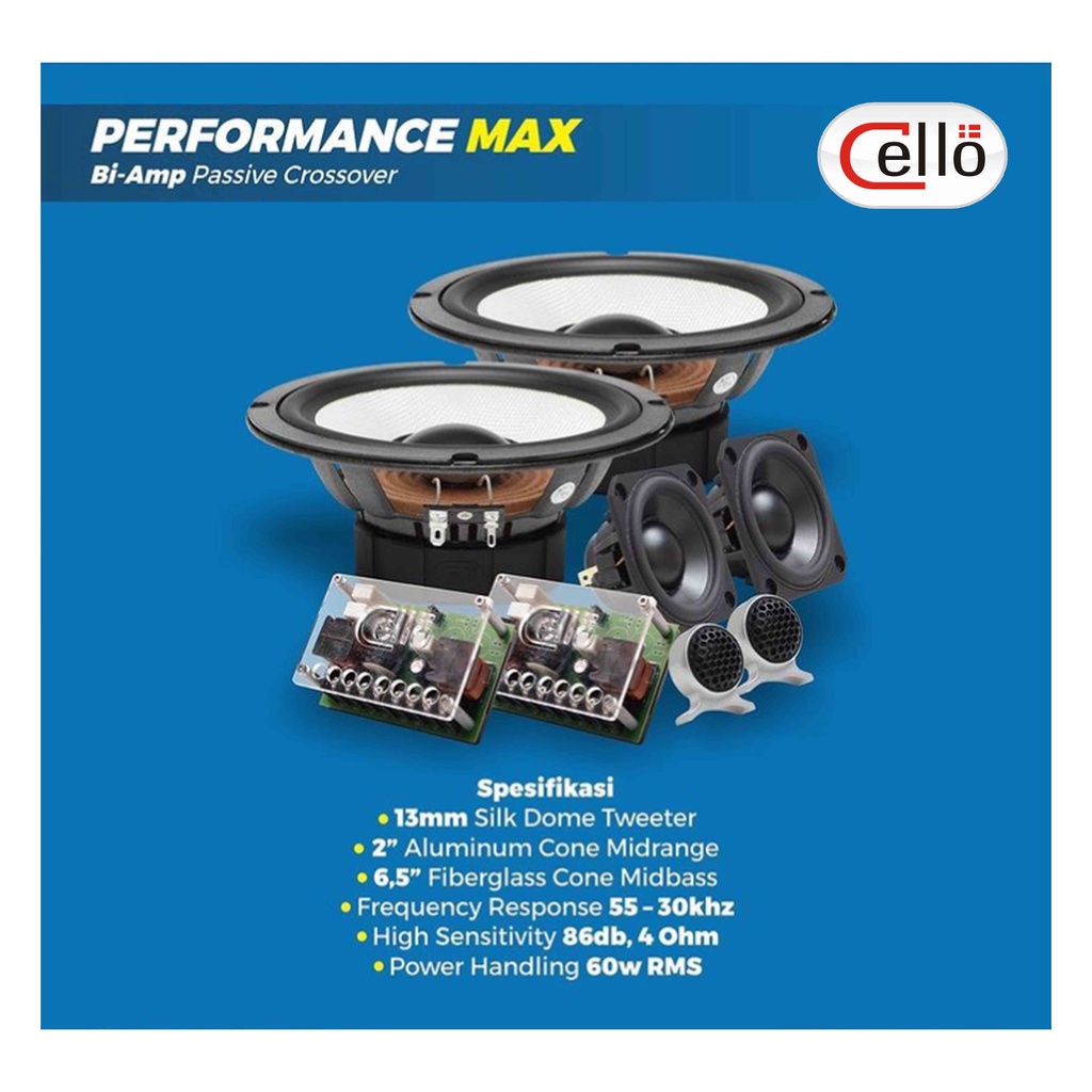 Jual Cello Performance Max 3-Way Component Speaker plus Mounting Set ...