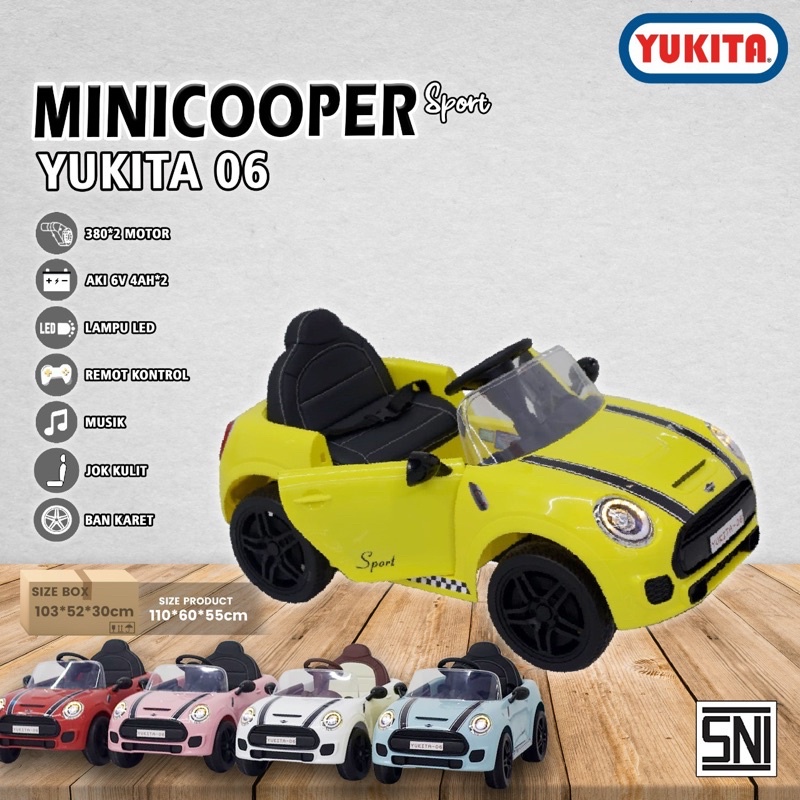 Jual mobil aki anak Yukita - 06 Mini Cooper Sport ( ban karet
