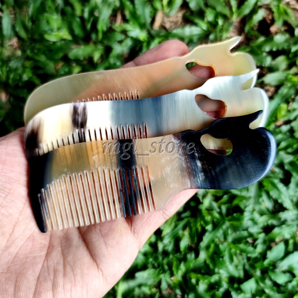 Jual Sisir rambut anti statis tanduk sapi asli / sisir saku terapi ...