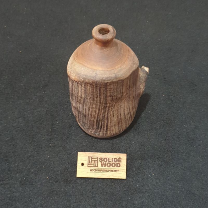 Jual VAS BUNGA KAYU JATI SOLID RUSTIC HANDMADE NATURAL ( Live Edge ...