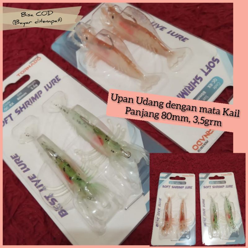 Jual Umpan Udang Tiruan Soft SHRIMP Lite QC-RX80mm 3,5grm, Upan Empang ...