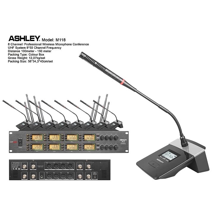 Jual Mic Wireless Ashley M118 Original M 118 meja podium | Shopee Indonesia