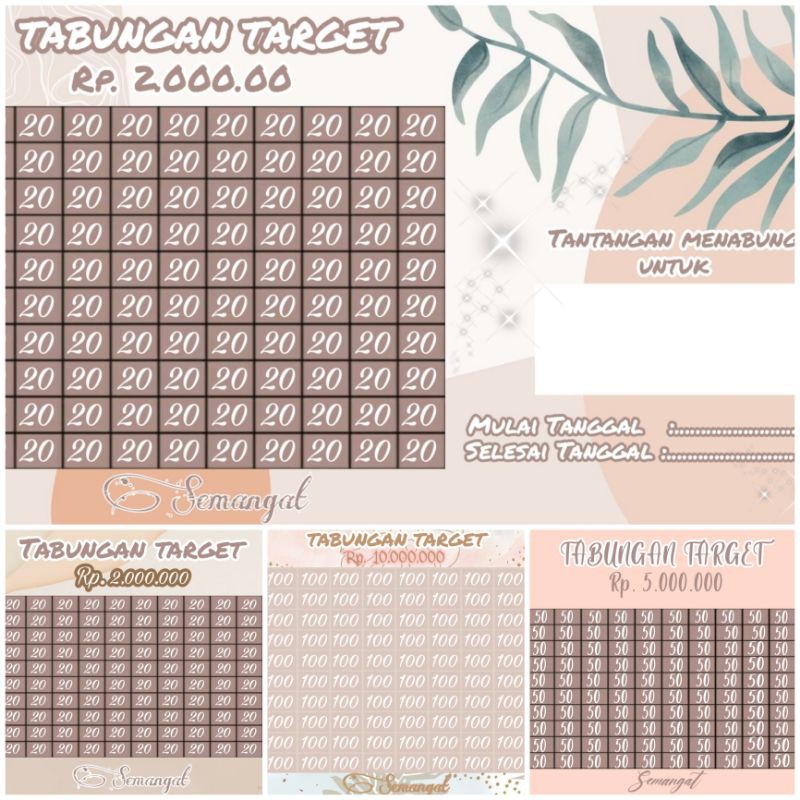 Jual DESAIN CELENGAN TARGET | TABUNGAN TARGET (DARI KERTAS STIKER