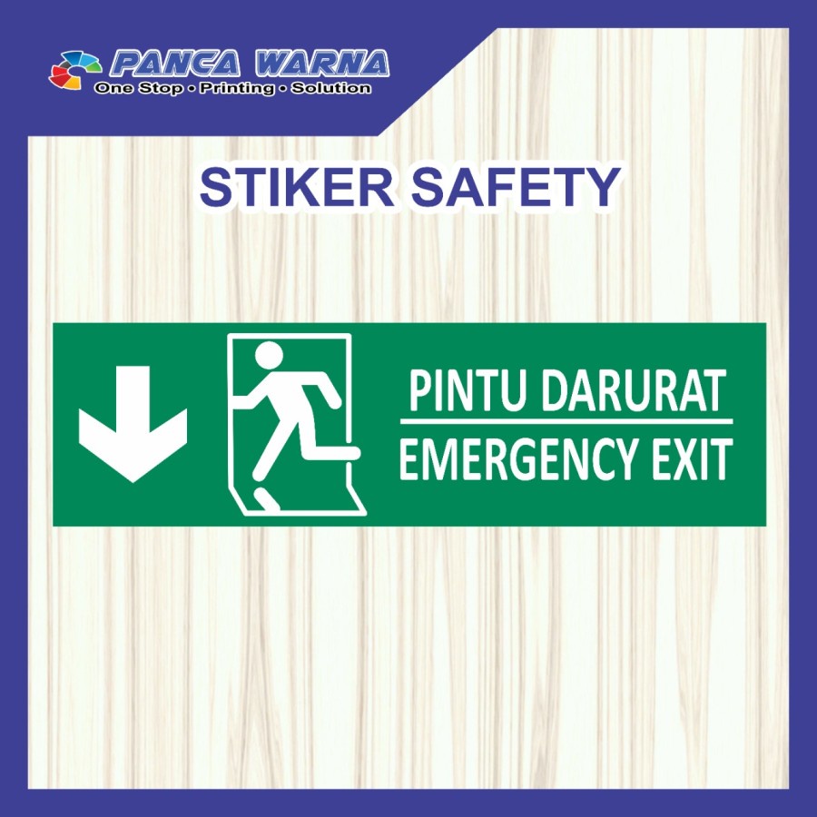 Jual Sticker Safety Sign / Stiker Pintu Darurat / Emergency Exit K3 ...