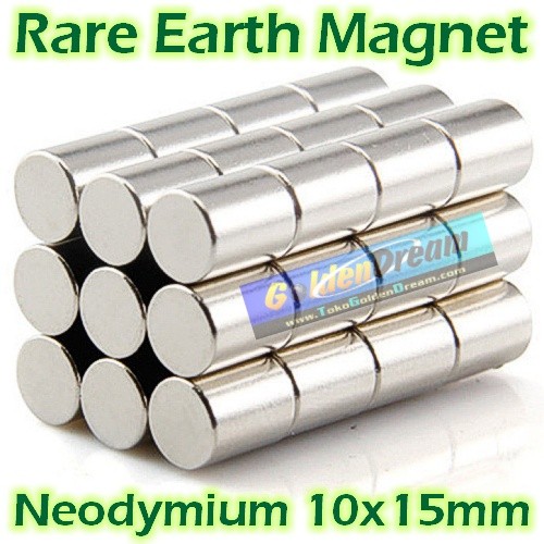 Jual 10x15mm Strong Magnet Neodymium 10x15mm Silinder diameter 10 ...