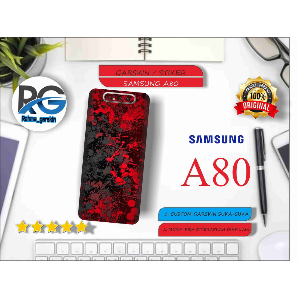 Jual garskin hp SAMSUNG A80 motif paint code 1-4 free custom motif via ...