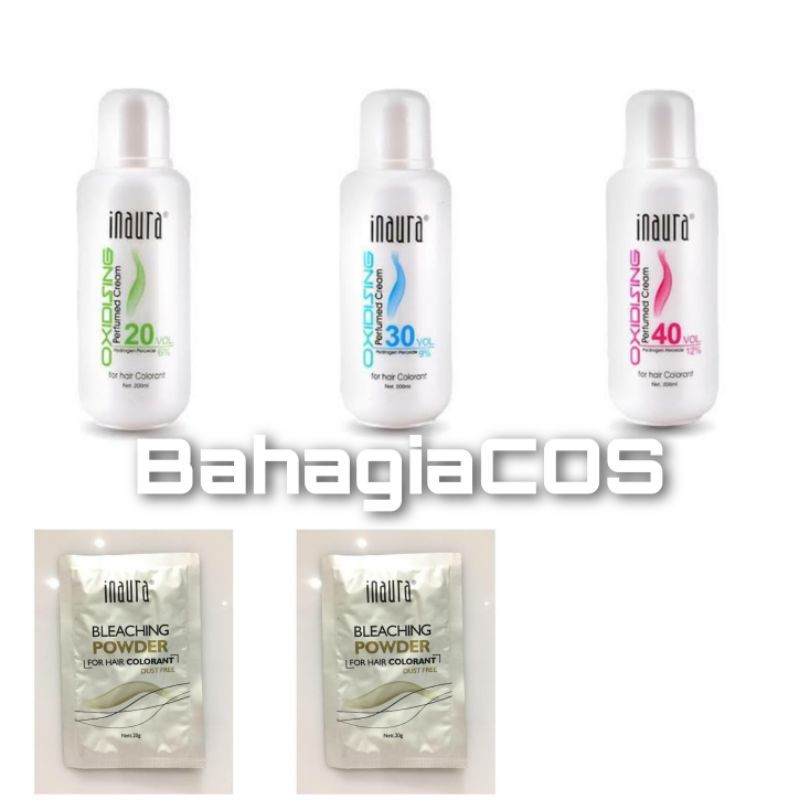 Jual INAURA Bleaching Powder 20gr Sachet (2pc) + Inaura oxidising cream ...