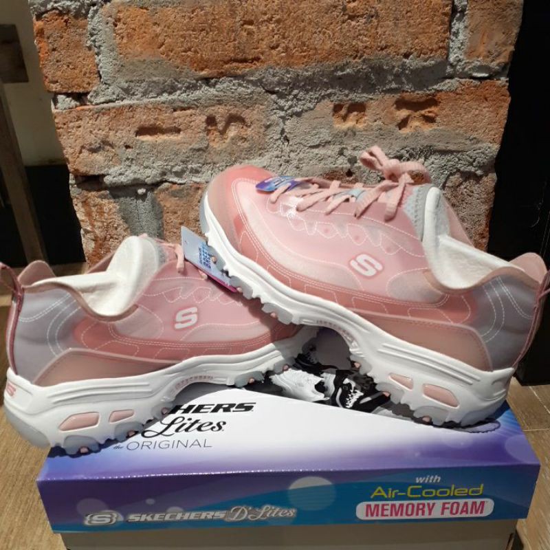 SEPATU WANITA SKECHERS D LITES AIR COOLED MEMORY FOAM 149235ROS