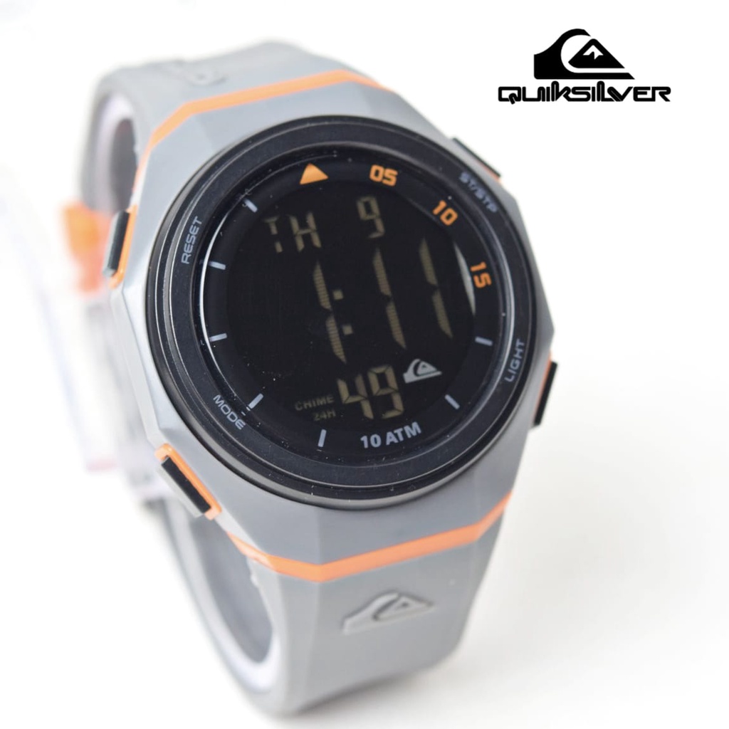 Jual Jam Tangan Pria Quiksilver Digital Tali Rubber Body Bulat Tanggal
