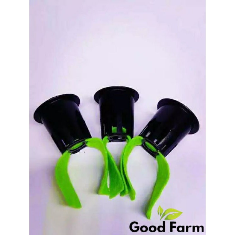 GoodFarm - Netpot Hitam 5cm plus Sumbu Satuan