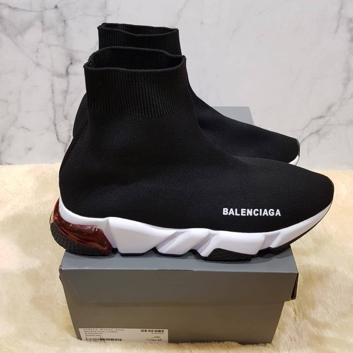 Jual Sepatu Balenciaga Top Speed Trainer Clear Sole Black White Red Sport Import Original Running Terbaru Shopee Indonesia